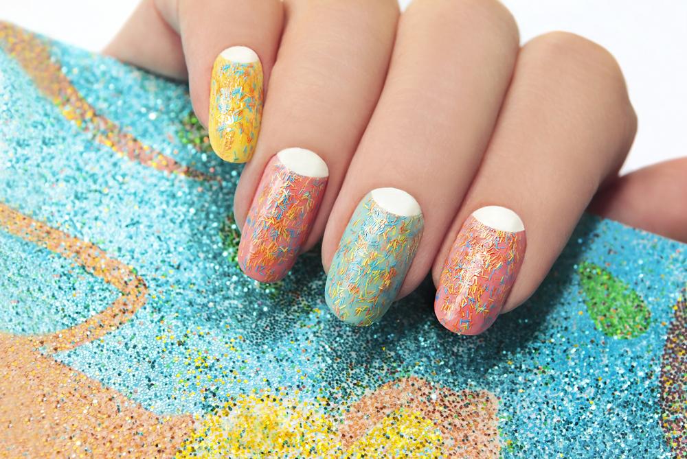 Nail polish with splattered paint