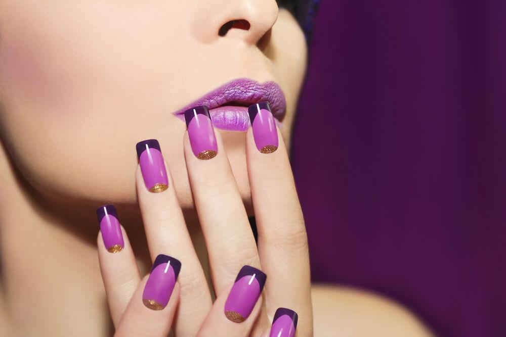 Purple french manicure