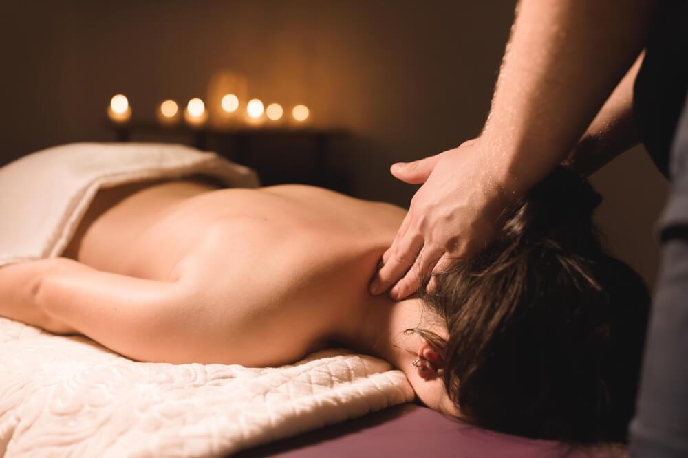 Woman enjoying a massage