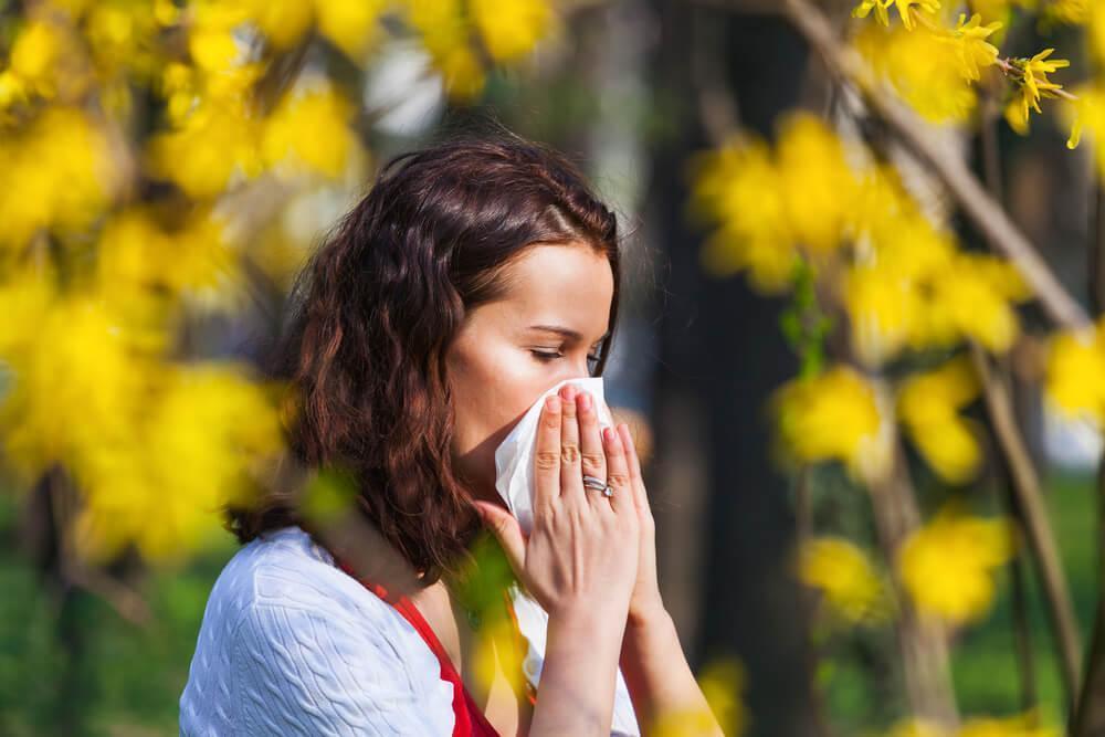 Woman with allergies