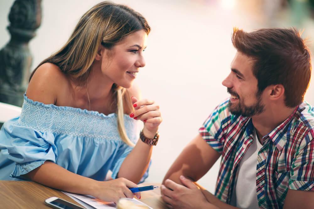 Man and woman at table