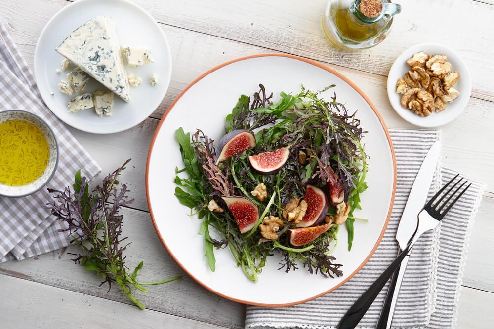 Fig salad on plate