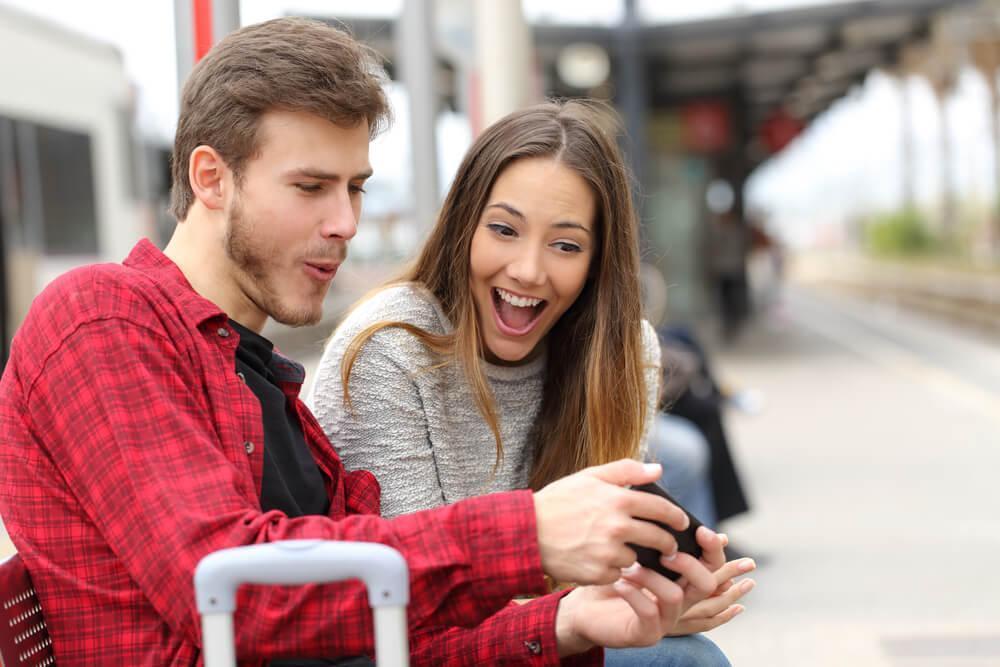 Couple playing video game