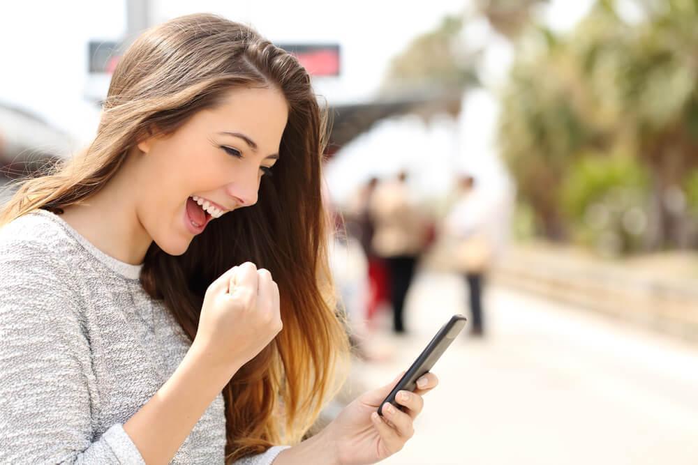 Woman looking at phone